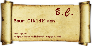 Baur Ciklámen névjegykártya